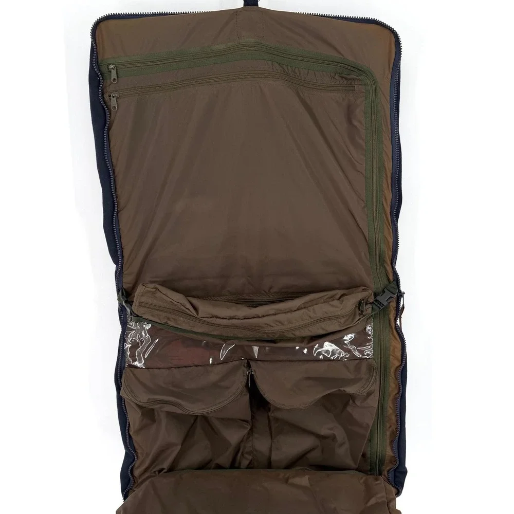 VTG 80s‎ G.H. Bass American Heritage Canvas Leather Garment Bag Complete